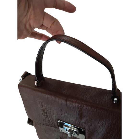 Michael Kors brown leather purse handle/strap TurnKey latch closure. Storage - Picture 13 of 13